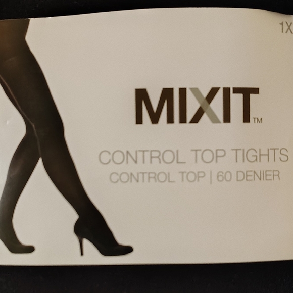 Mixit Classic Black Control Top Tights Size 1X. - Picture 2 of 3